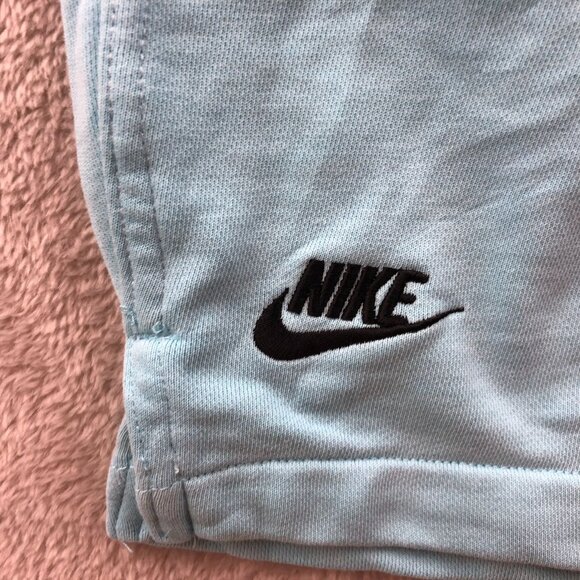 Nike Woman's Athletic Sweatshorts Medium All Over Branding Futura Blue Drawstrin - Picture 10 of 15